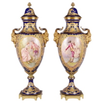 Pair of 19th Century Sevres Style Vases