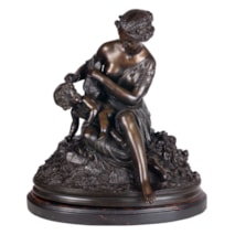 19th Century Bronze Cherub having his wings clipped, by Cumberworth.