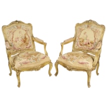 Pair 19th Century French Salon arm chairs.