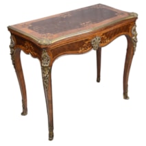 French 19th Century Marquetry inlaid games/card table, Edwards + Roberts.
