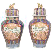 Large pair of 19th Century lmari vases.