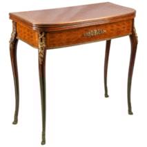 Louis XVI style parquetry inlaid card table, circa 1890