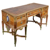 19th Century Sheraton revival Satinwood desk.