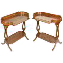 Pair 19th Century Satinwood side tables.