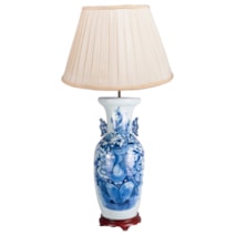 19th Century Chinese blue and white vase / lamp.