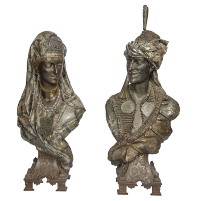 19th Century bronzed Arab Busts