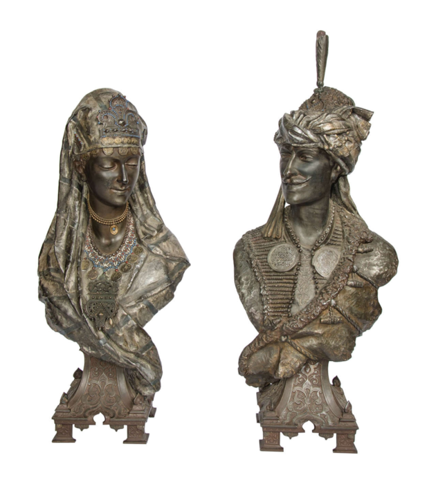 19th Century bronzed Arab Busts