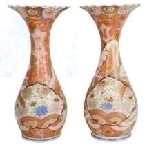 Pair 19th Century Kutani Vases