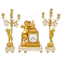 French Louis XVI style clock garniture