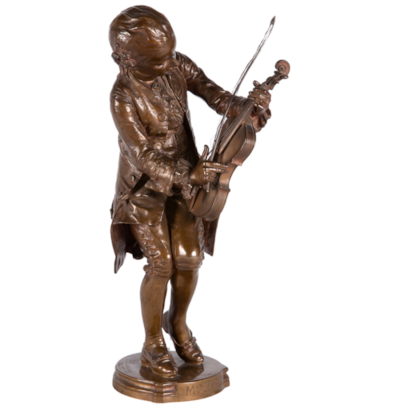 19th Century bronze statue of Mozart, by Barbedienne