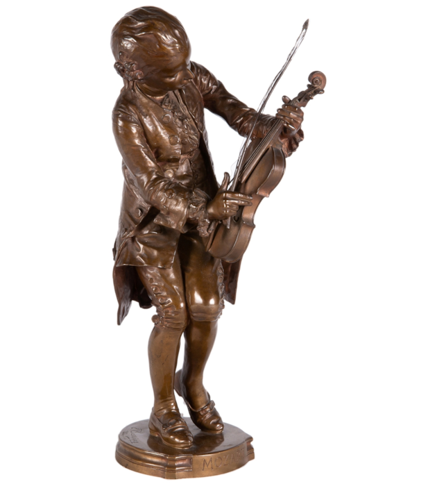 19th Century bronze statue of Mozart, by Barbedienne