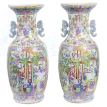 Large pair Chinese Cantonese / Rose medallion vases, 19th Century.