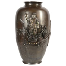 Large 19th Century Japanese Meiji period Bronze vase, 58cm