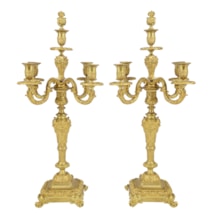 Pair of Classical 19th Century Table Candelabra