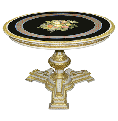 19th Century Italian Pietra Dura inlaid marble top table,