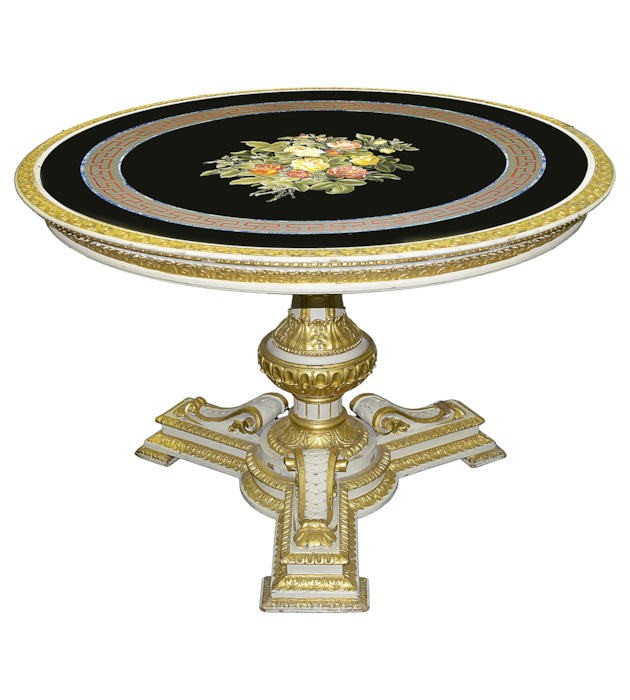 19th Century Italian Pietra Dura inlaid marble top table,