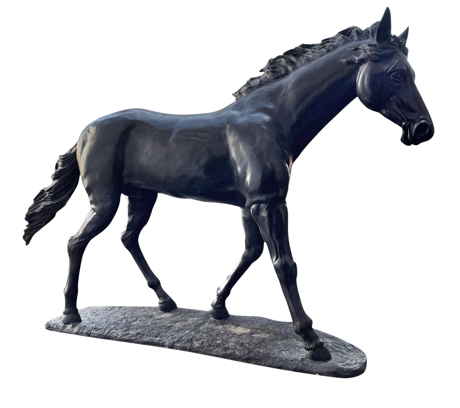 Life size vintage Bronze statue of a Stallion.