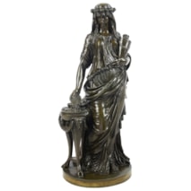 Graux Marly Large Bronze Statue of a Classical Female Figure, 19th Century