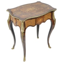 Louis XVI style marquetry side / work table, circa 1890.
