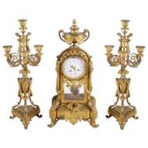 Large Louis XVLarge Louis XVI style clock set, 55cm(21.5") highI style clock set, 55cm(21.5") high