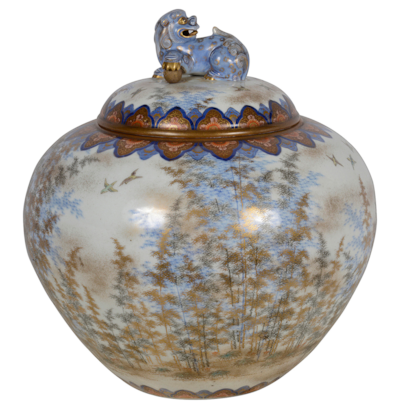 19th Century Japanese Fukagawa lidded jar.
