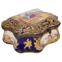 19th Century Sevres style porcelain casket.