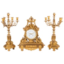 19th Century French, Louis XVI style clock set.