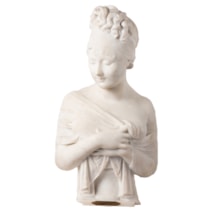 Neoclassical style marble female bust after Joseph Chinard French, C19th
