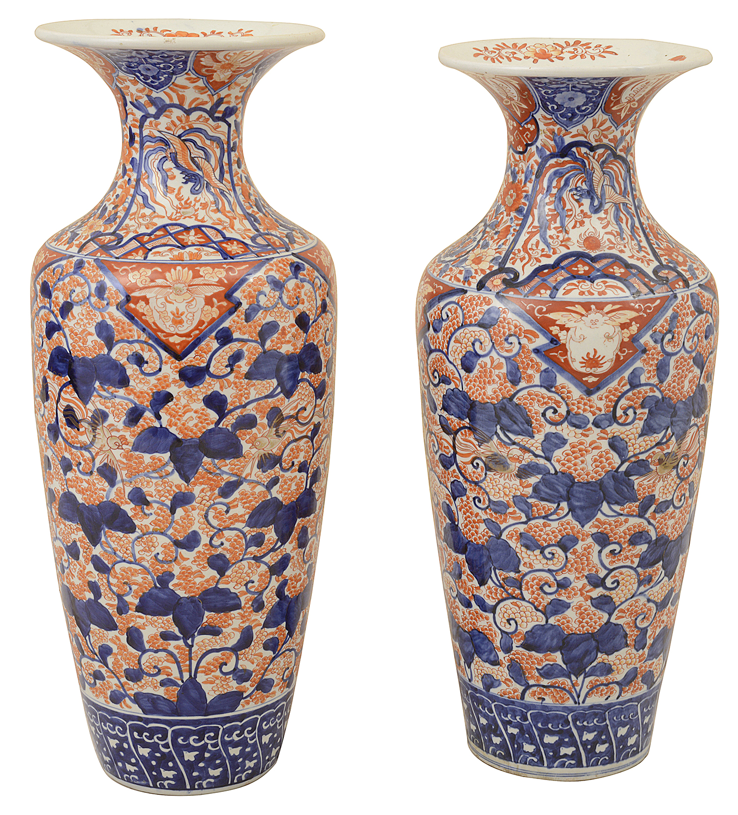 Pair 19th Century Imari Vases