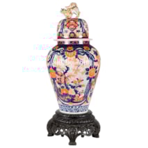 Large 19th Century Japanese Imari vase on stand 45"