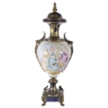 French Sevres style porcelain vase.