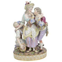 19th Century Meissen group of lovers.