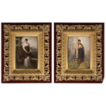 Pair 19th Century KPM porcelain plaques