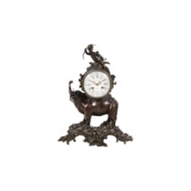 19th Century French bronze Elephant mantel clock.