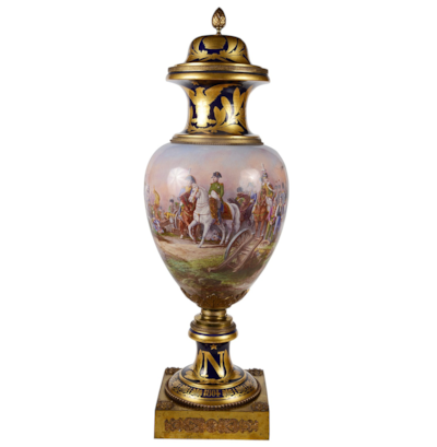 Large 19th Century Sevres style vase, depicting Napoleon.