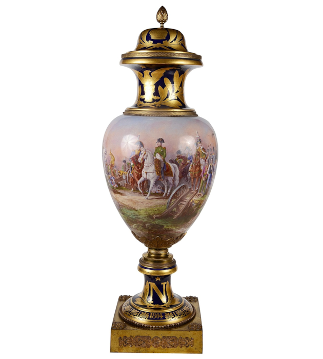Large 19th Century Sevres style vase, depicting Napoleon.