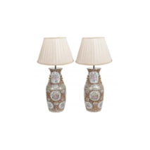 Pair 19th Century Rose medallion vases / lamps