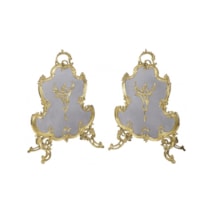 PAIR 19TH CENTURY FRENCH GILDED FIRE SCREENS