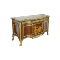 French ormolu mounted Mahogany parquetry commode, after Riesener