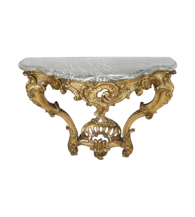 French 19th Century gilded console table, Louis XVI style.