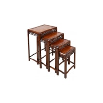 Nest of four Chinese hardwood tables, 19th Century.