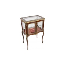 FRENCH 19TH CENTURY MAHOGANY BIJOUTERIE CABINET.