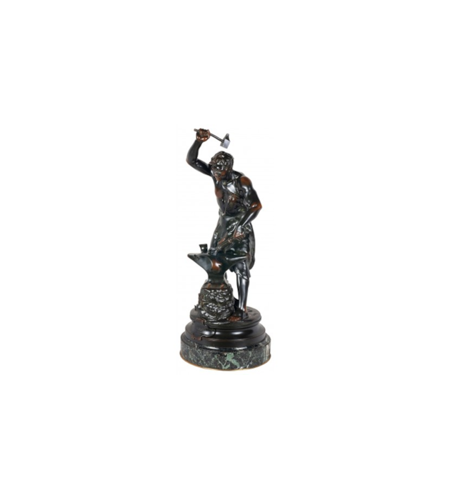 19th Century Bronze statue of a Blacksmith, signed Gaudez