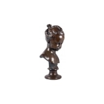 Bronze bust of young girl, 19th Century.