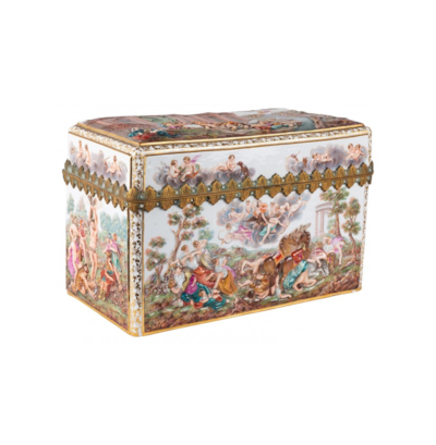 19th Century Meissen porcelain casket