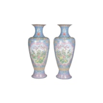 Large pair Canton Enamel vases, circa 1900