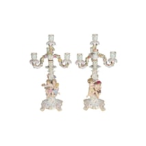 Pair 19th Century Meissen Candelabra