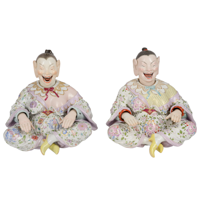 Rare pair of 19th Century Meissen nodding Pagodas.