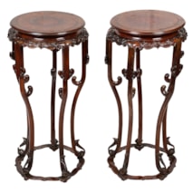 Pair 19th Century Chinese hardwood stands, circa 1880