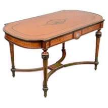 19th Century Sheraton revival inlaid centre table.